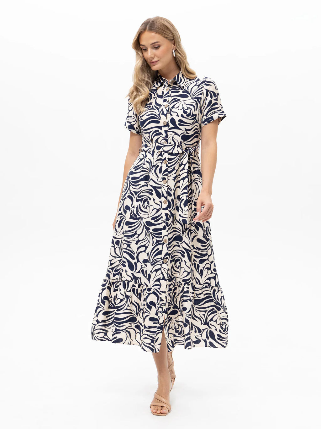 Navy Printed Dress