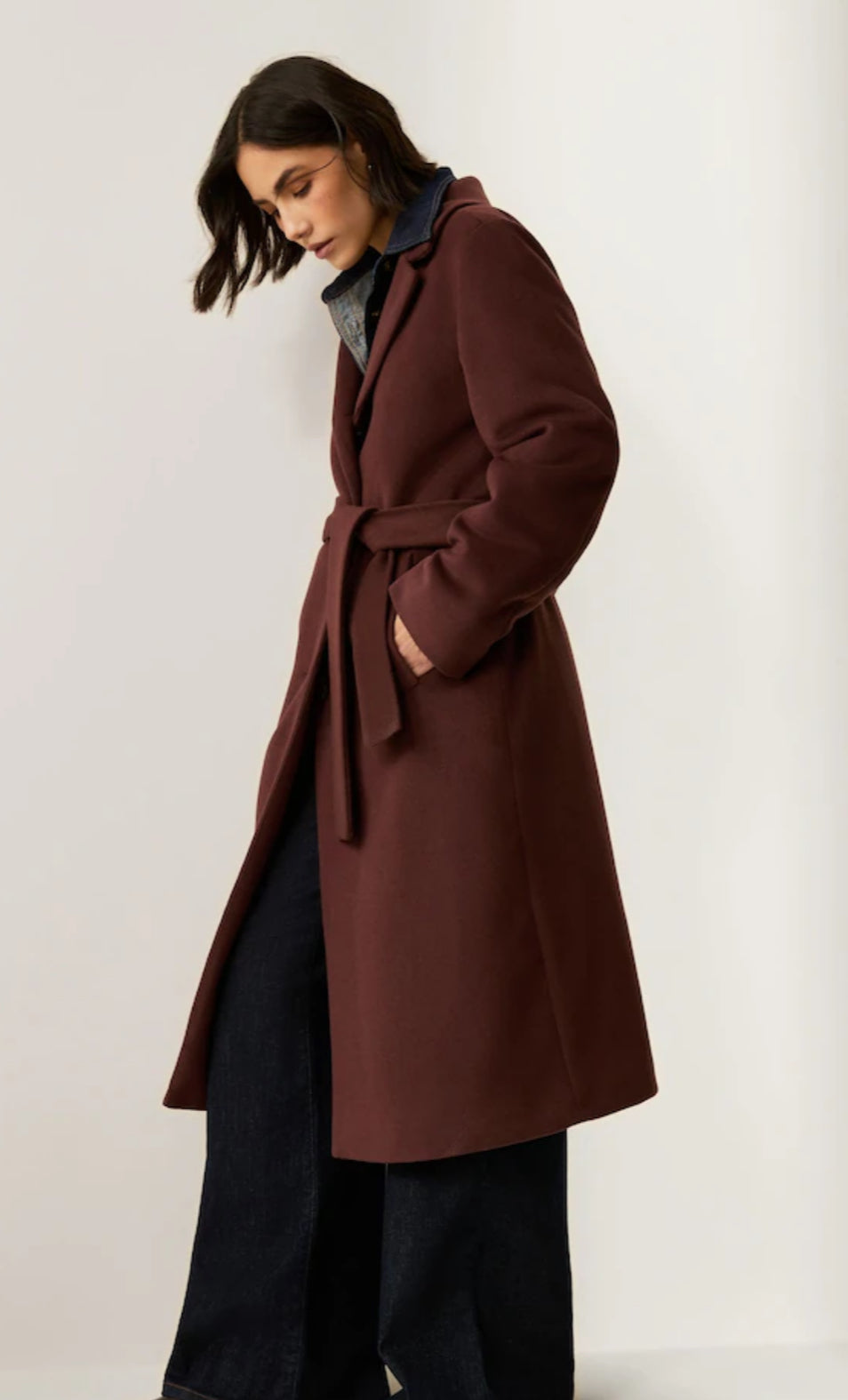 Chocolate Coat with Quilted detail