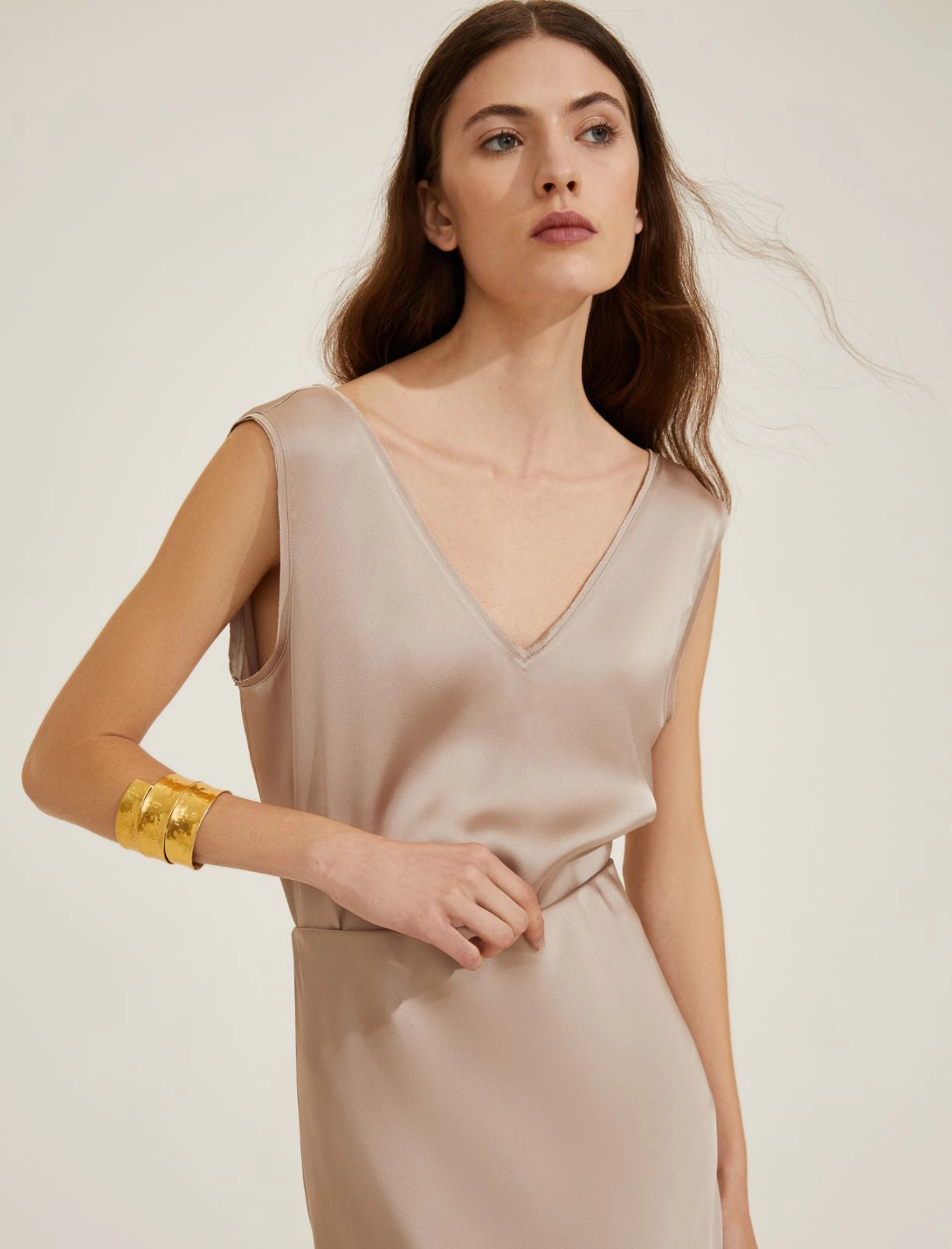 Ecru Satin Two-Piece