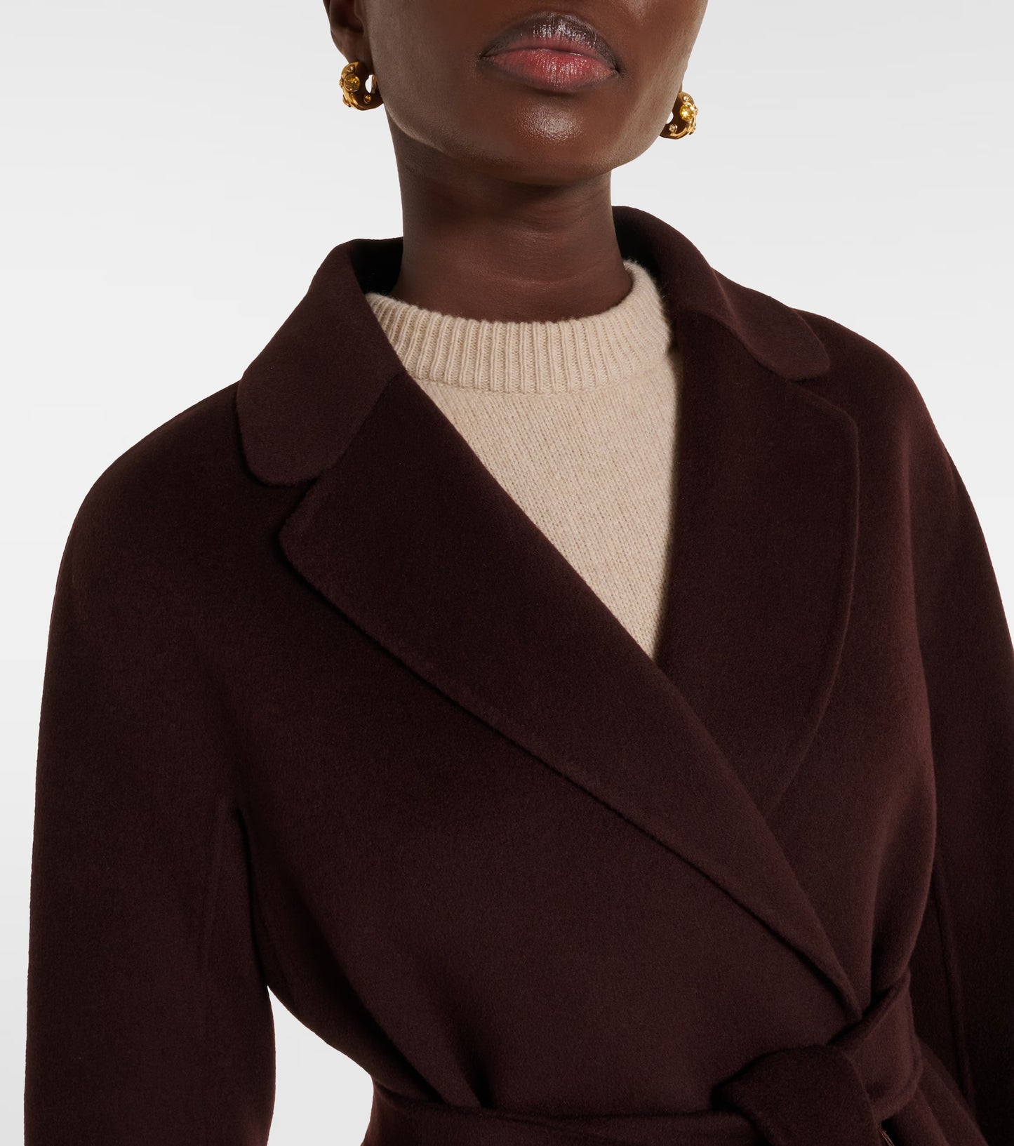 Wine Belted Coat
