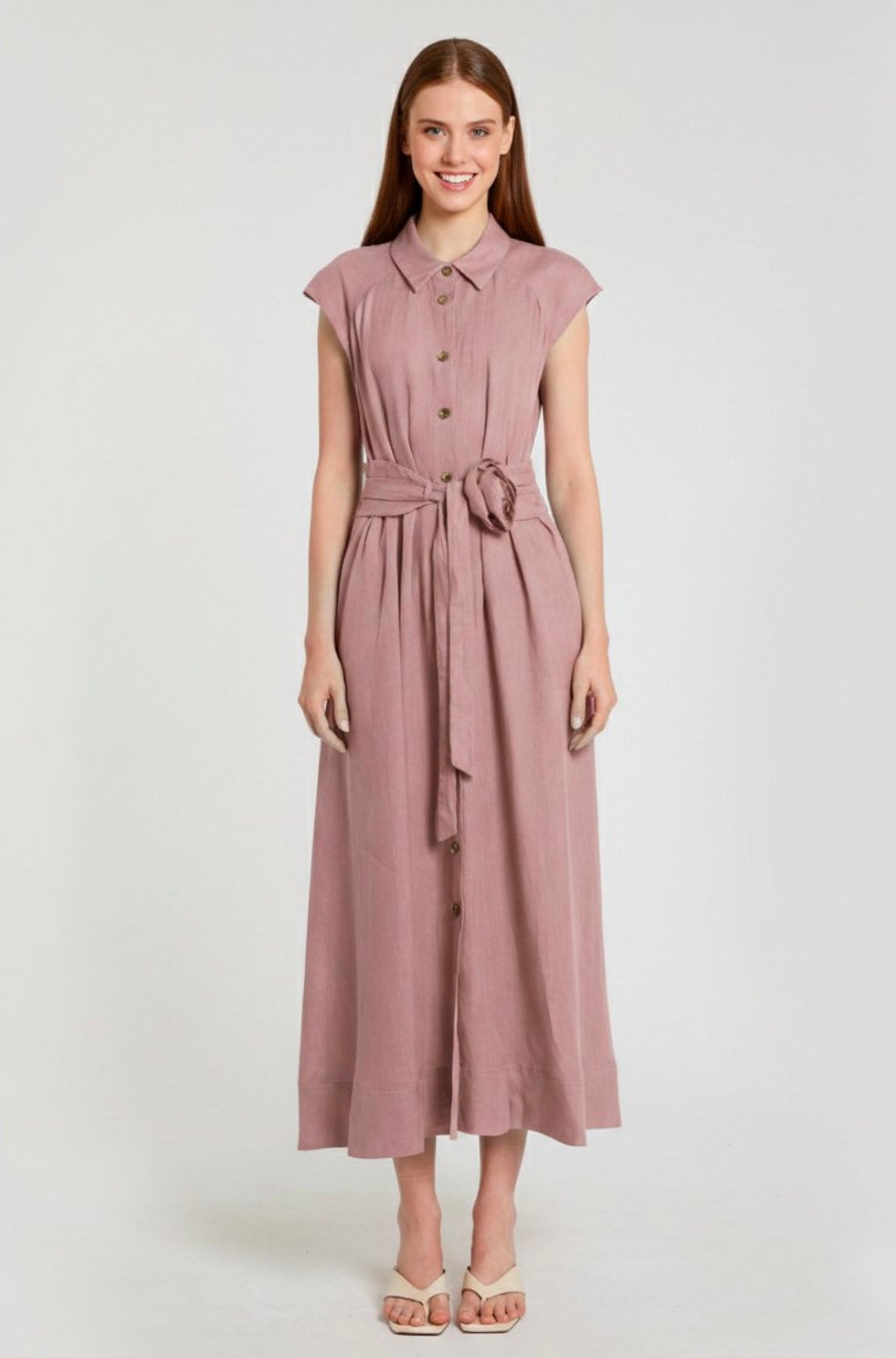 Rust Linen Dress