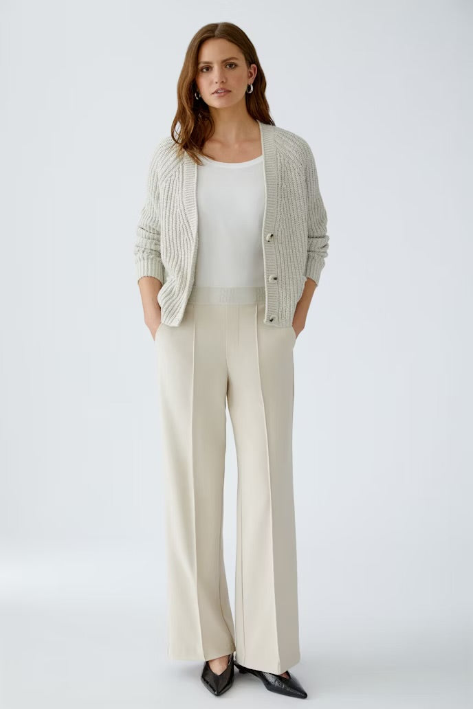 Cream elasticated trousers