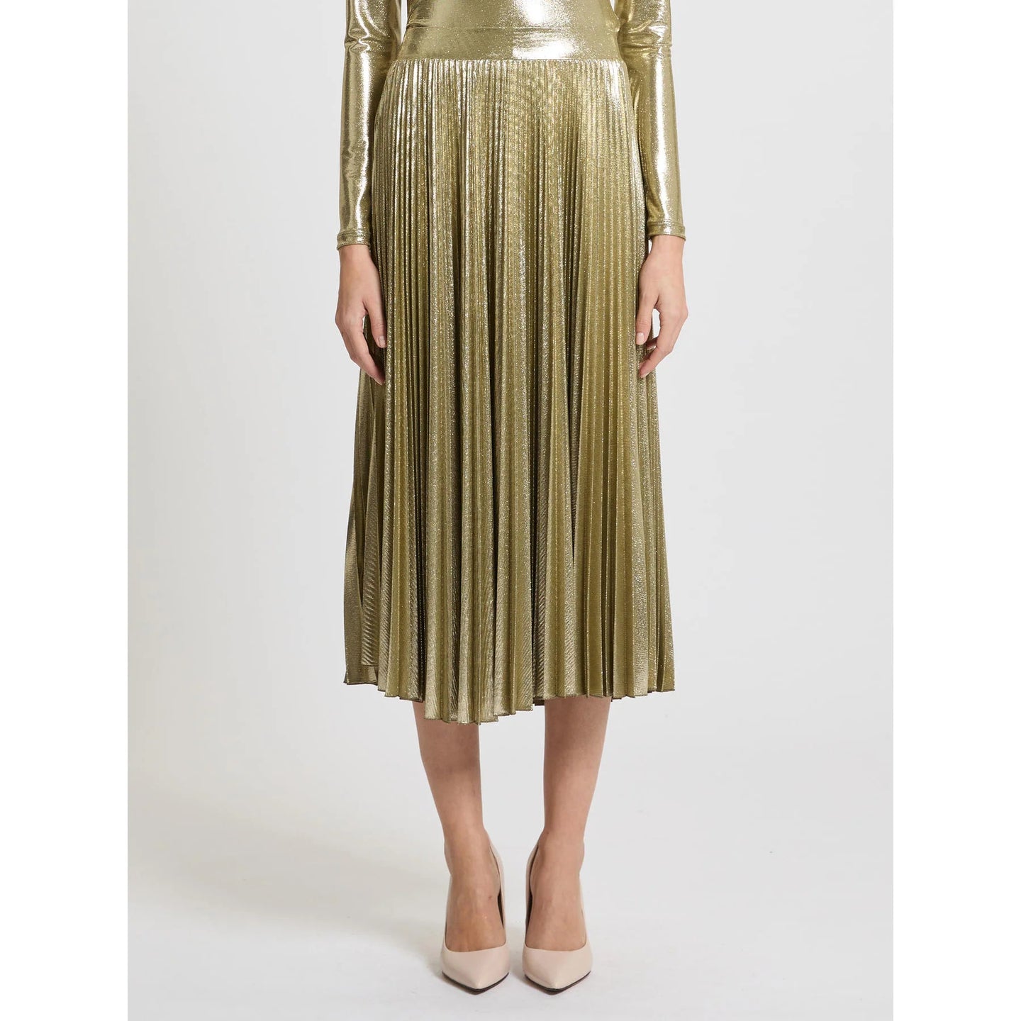 Marella Gold Pleated Skirt