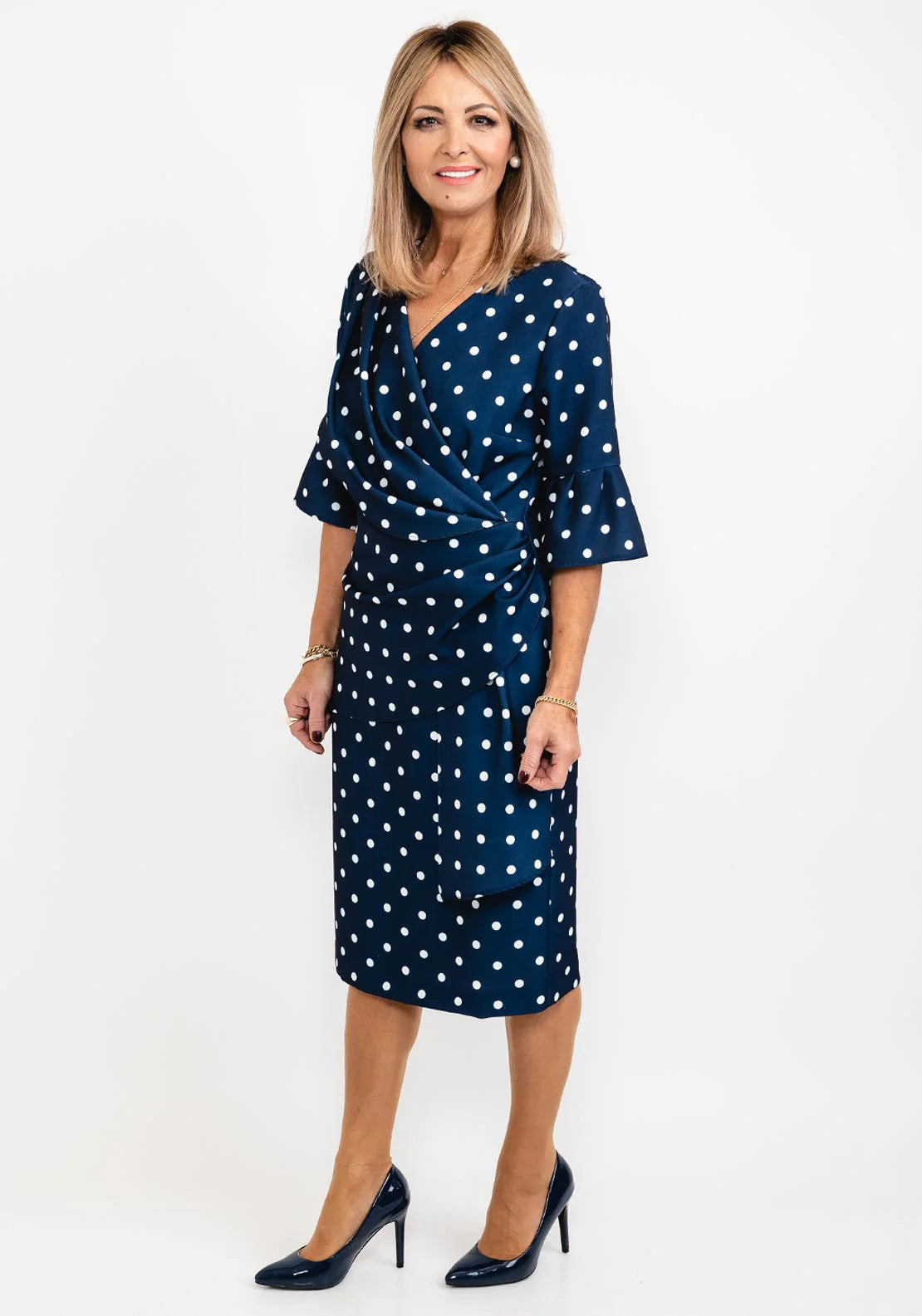 Coco Doll Robi Navy Polka Dot Dress