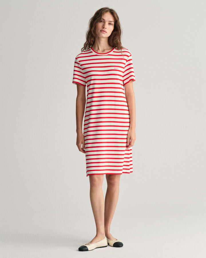 GANT Red Striped Short Sleeve Dress