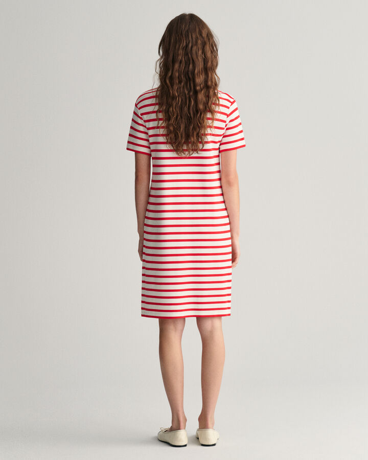 GANT Red Striped Short Sleeve Dress